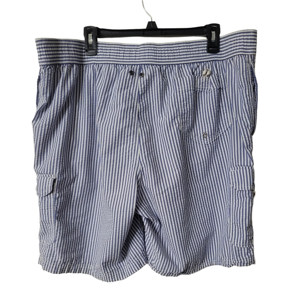 Lands' End Cargo Swim Shorts Blue and White Pinstripe Size XL - Picture 4 of 6